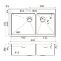 Кухонная мойка Omoikiri Akisame 86-2-IN Side нержавеющая сталь, арт. 4997021