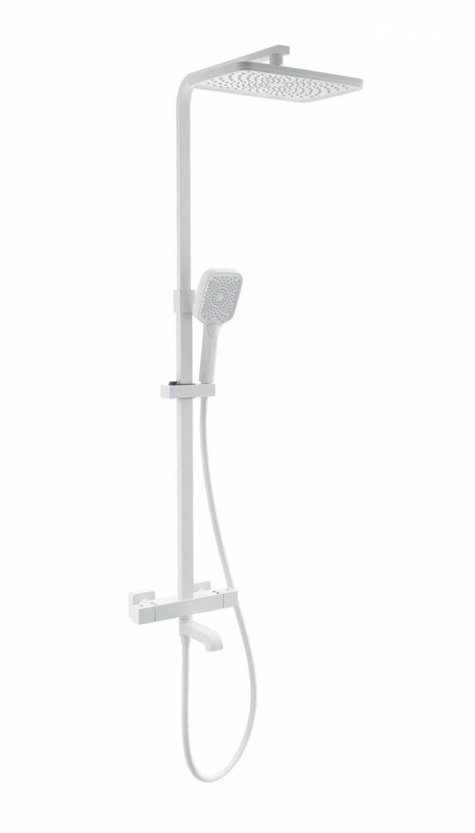 Душевая система с термостатом WONZON & WOGHAND STAY 3, Белый матовый (WW-B3026-T1-MW)