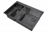 Мойка ZorG LUX 78-2-51-R GRAFIT, смещенный выпуск, две чаши