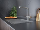 Смеситель для кухни Paulmark DOSSE, брашированная сталь, Do214418-BS