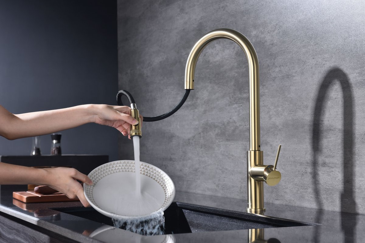 Смеситель для кухни Paulmark GALANT, светлое золото, Ga213077-LG