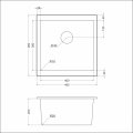 Кухонная мойка EMAR EMQ-1455.P гранитная мойка, Морион