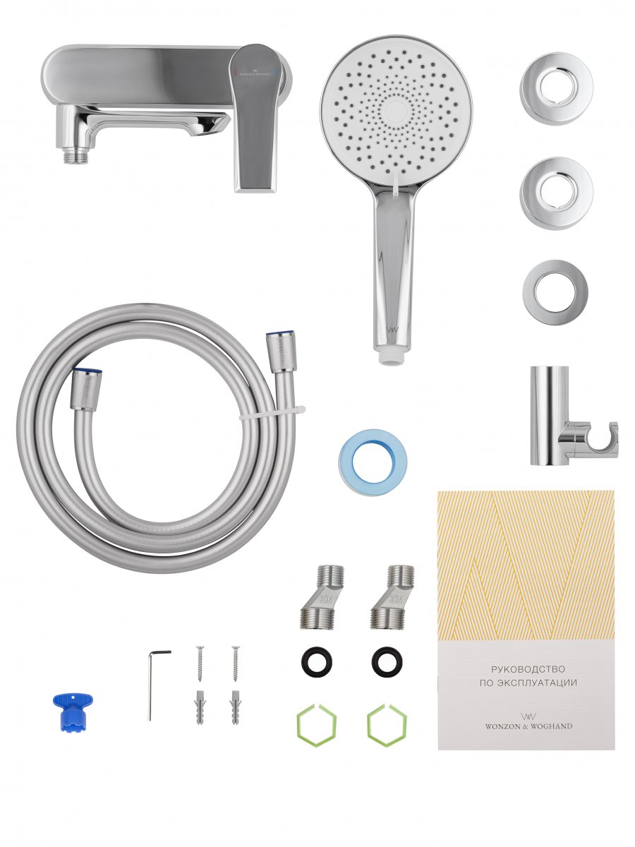 Смеситель для ванны с душем WONZON & WOGHAND BRILLIANT, Хром (WW-88037079-CR)
