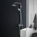 Душевая система MELANA-F610307 Stello нерж.сталь, с тропическим душем, лейкой и смесителем