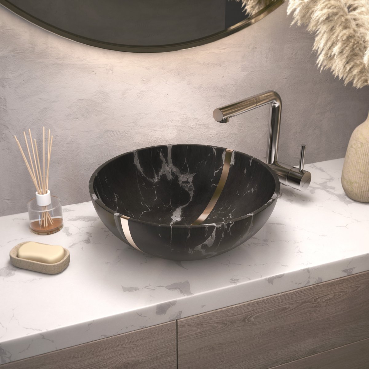 Раковина для ванной Omoikiri HITOMI-WH MARBLE белый мрамор 4972078