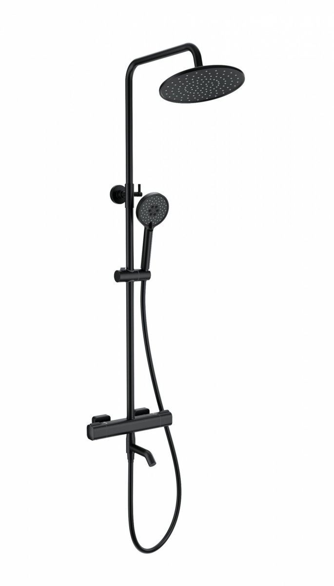 Душевая система с термостатом WONZON & WOGHAND STAY 1, Черный матовый (WW-B3051-A1-MB)