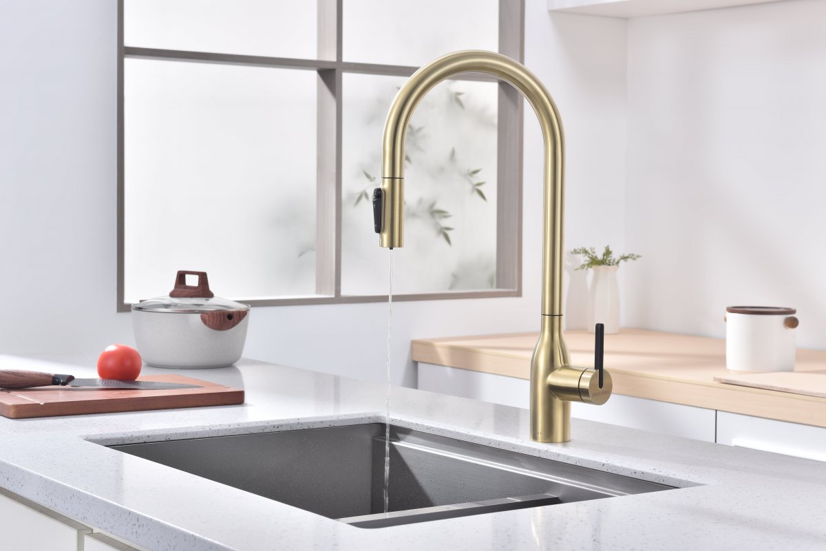 Смеситель для кухни Paulmark UNIVERSAL, светлое золото, Un213880-LG