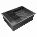 Кухонная мойка Paulmark NEXT-PRO 58-L UNI, вороненая сталь, 580х450мм, PM705845-L-GM