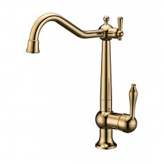 Смеситель для кухни Paulmark RETRO, золото, Re213226-G