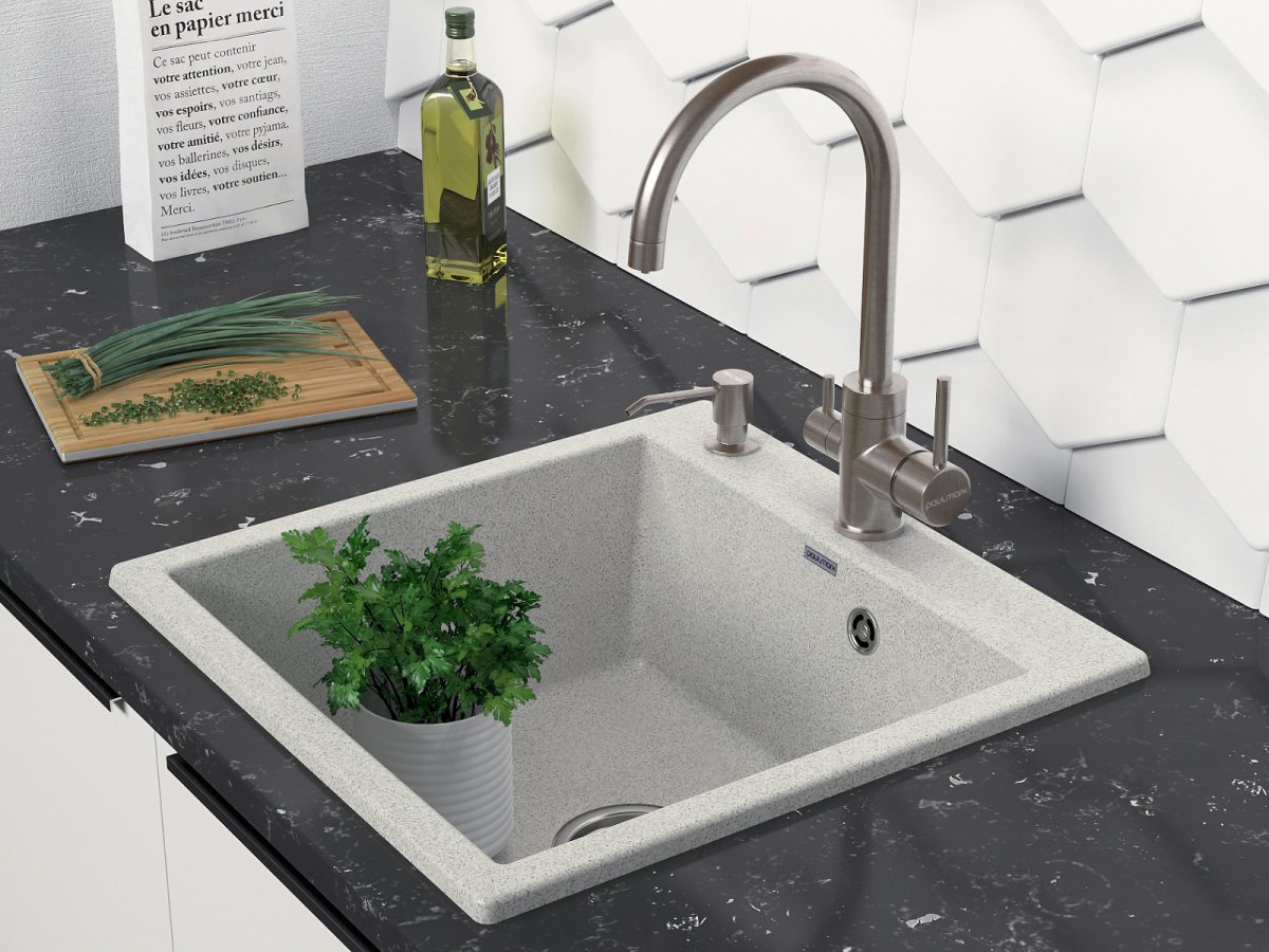 Смеситель для кухни Paulmark ESSEN, брашированная сталь, Es213211-BS