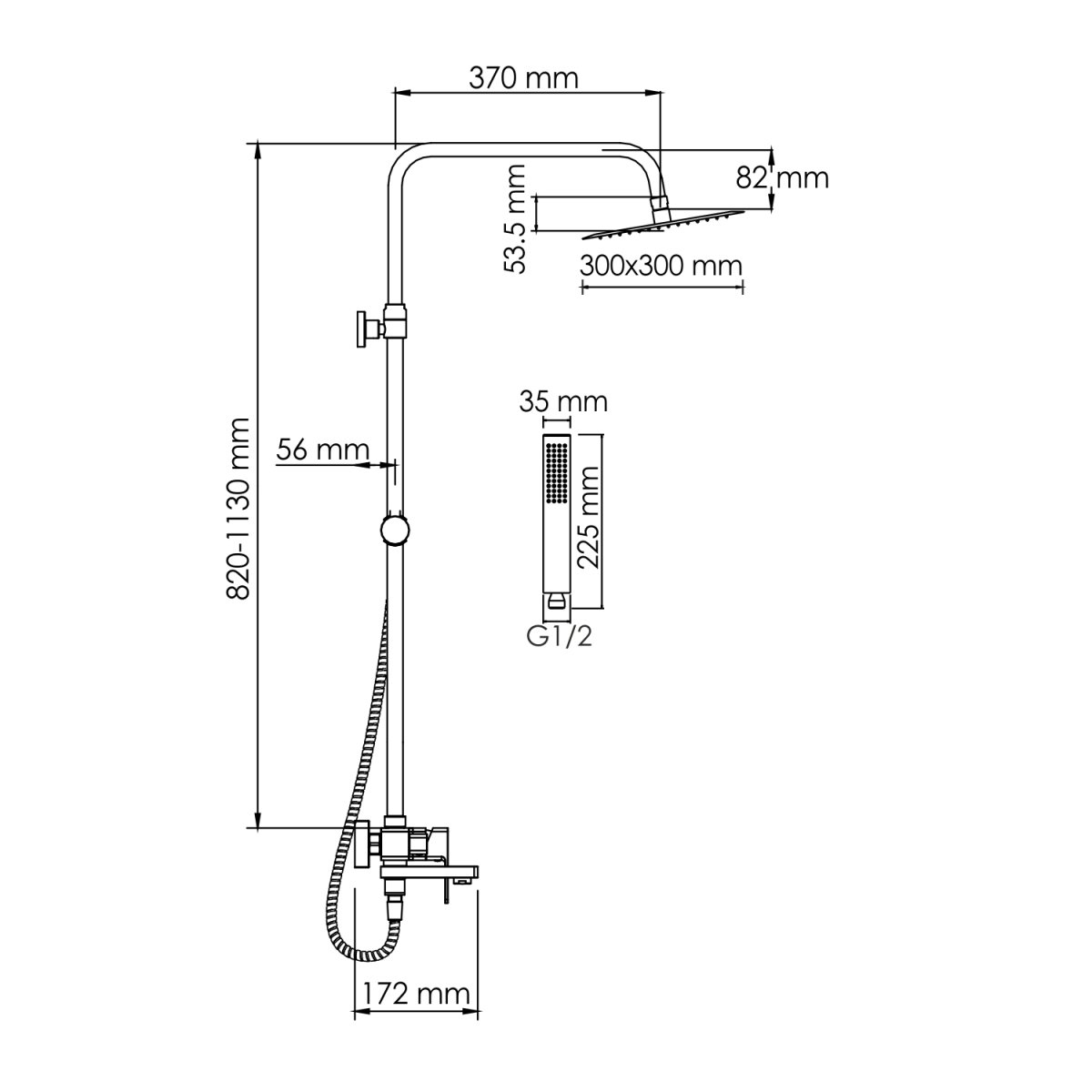 Душевая система Wasserkraft A177.118.103.010.CH
