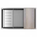 Кухонная мойка Paulmark NEXT-MULTI SINK 74-L UNI, брашированная сталь, выпуск слева, 740х450мм, PM787445-L-BS