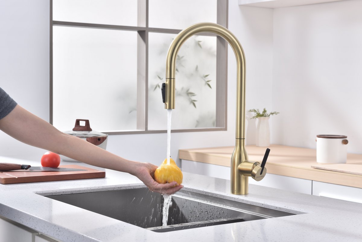 Смеситель для кухни Paulmark UNIVERSAL, светлое золото, Un213880-LG