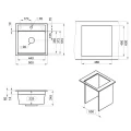 Мойка для кухни Granula Kitchen Space 5002i креман, 50х51 см, квадратная