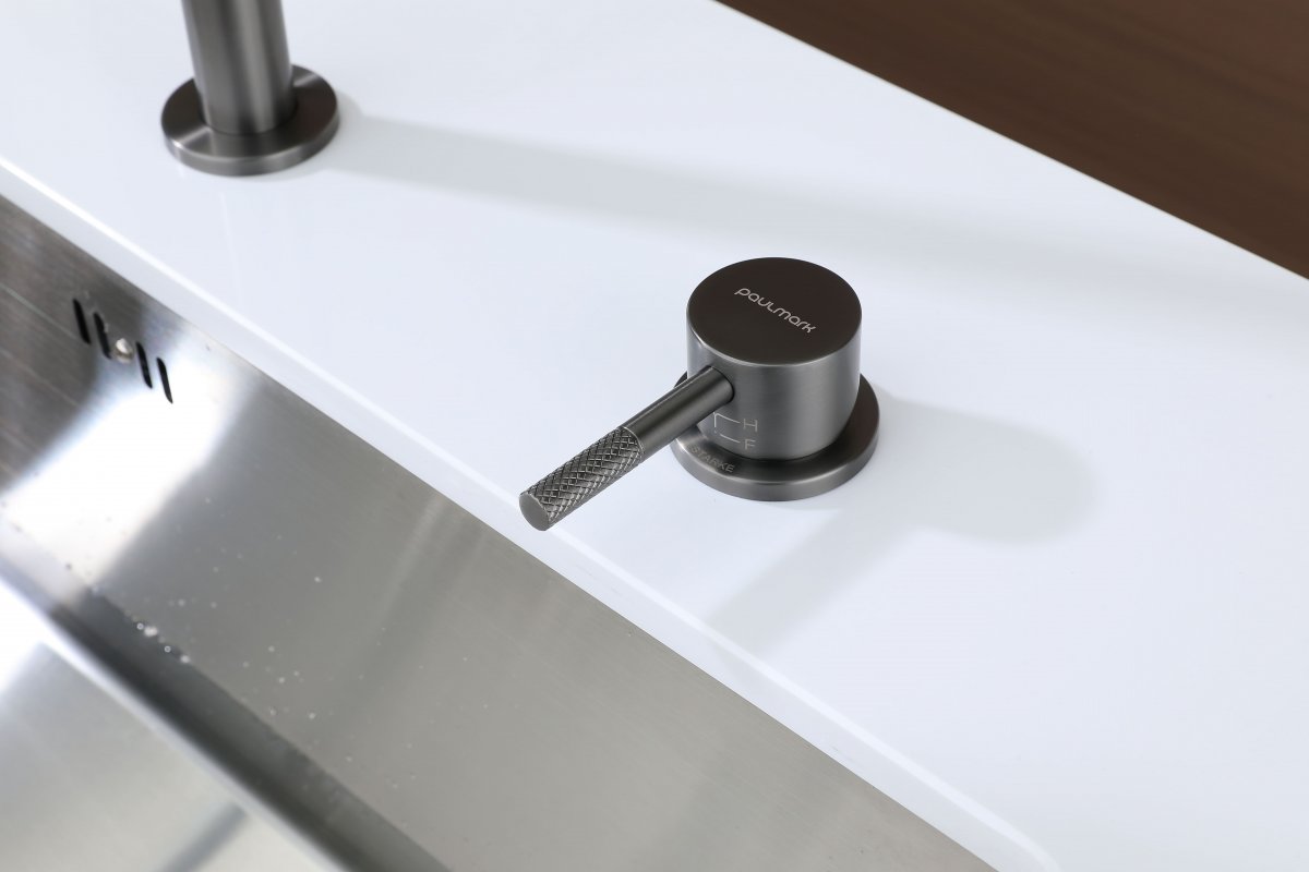 Смеситель для кухни Paulmark ESTETICA, вороненая сталь, Es218006-GM