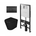 Комплект унитаза с инсталляцией и клавишей смыва D&K Venice DS1022502, черный