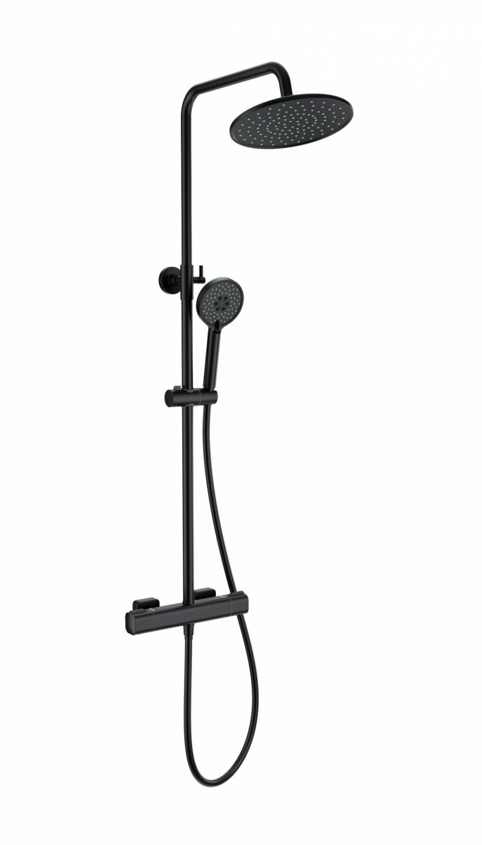 Душевая система с термостатом WONZON & WOGHAND STAY 1, Черный матовый (WW-B3051-A-MB)
