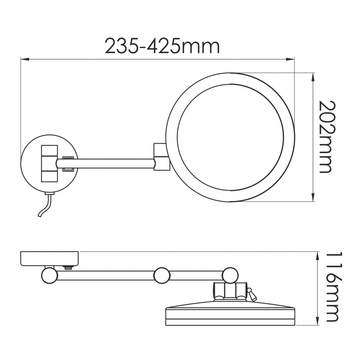Косметическое зеркало WasserKraft 1004BLACK
