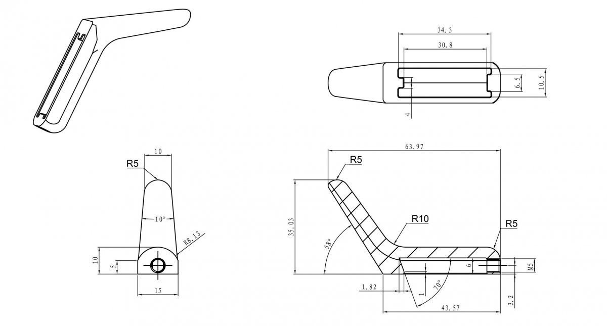 Крючок для ванной WONZON & WOGHAND, Темный графит (WW-V4301-GM)