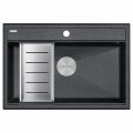 Комплект мойка Paulmark STEPIA 80, IT-GRANIT + коландер ADVANCE брашированная нерж. сталь, PM117551-DG+A375-BS