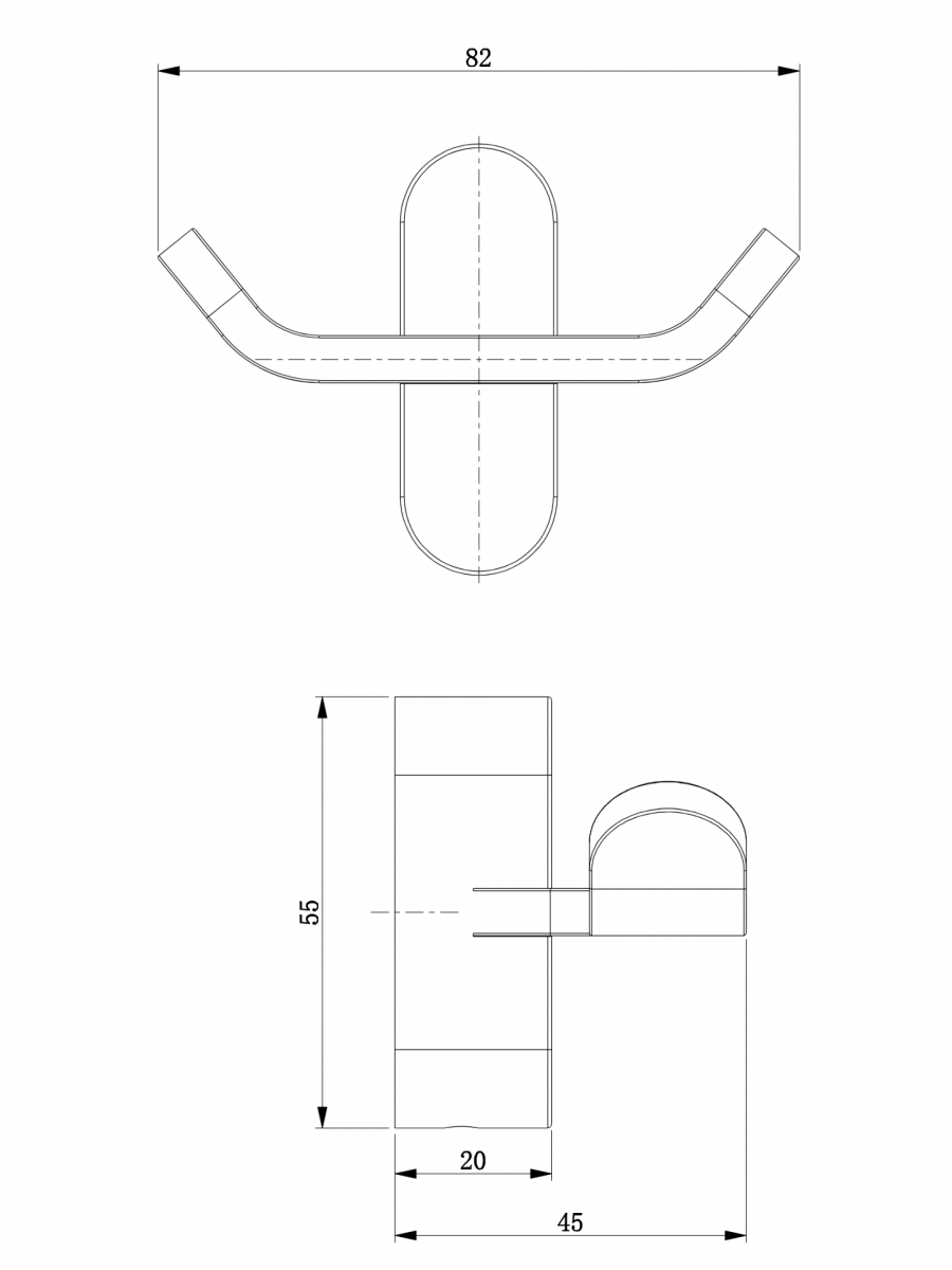 Крючок двойной ALTROBAGNO Люминозо (Luminoso) 081023 BC