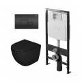 Комплект унитаза с инсталляцией и клавишей смыва D&K Matrix DS1392502, черный