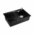 Мойка кухонная Emar EMB-660(UN) Black Elegant, черный мрамор