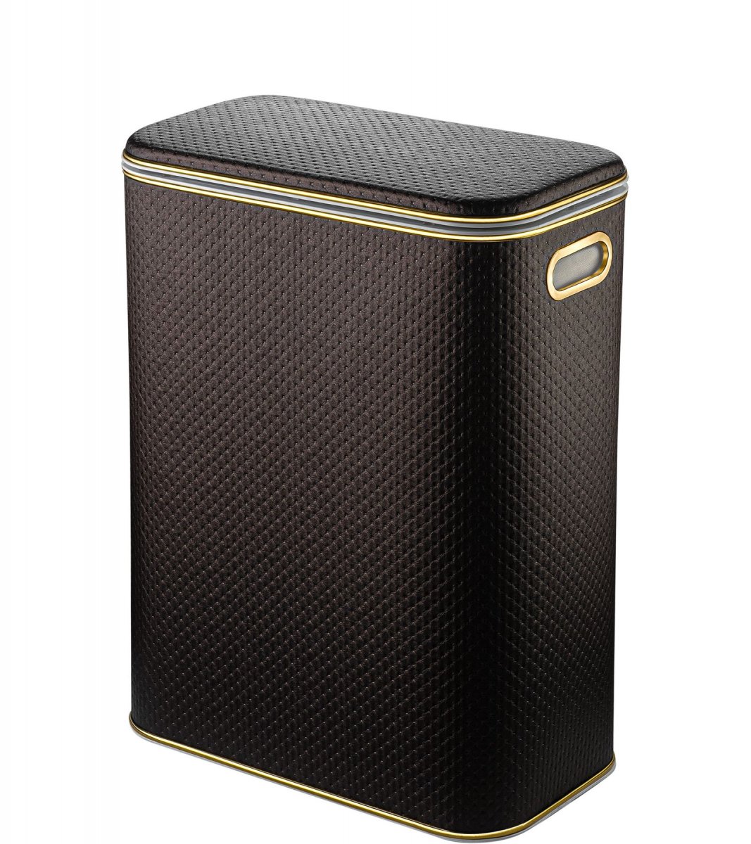 Корзина для белья Geralis PCG-B PUNTO шоколад, кант золото, стандартная