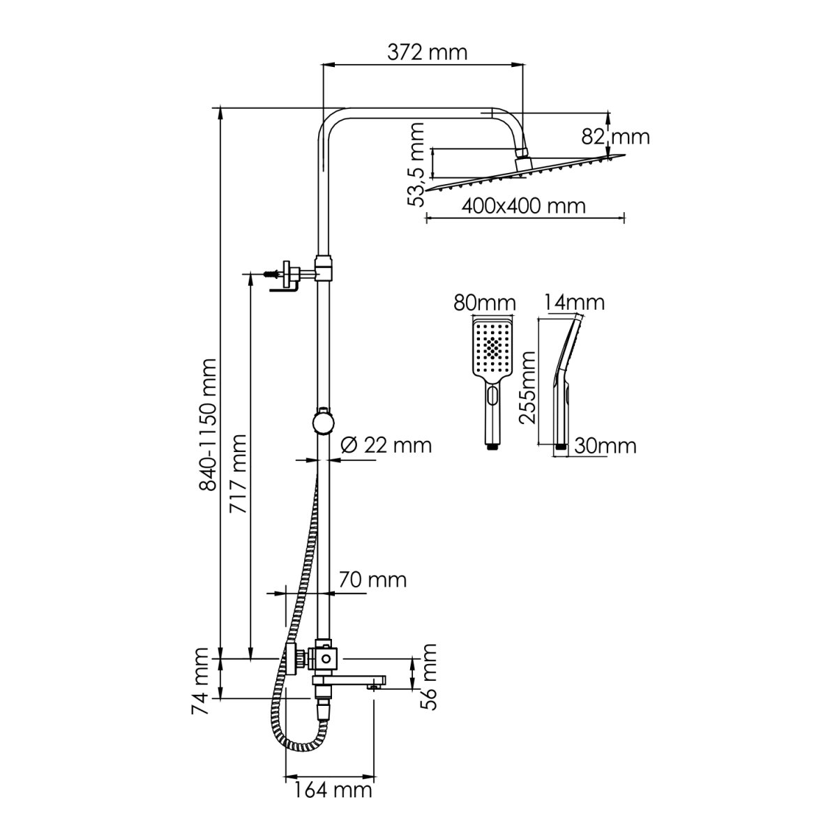 Душевая система Wasserkraft A199.119.103.010.CH Thermo