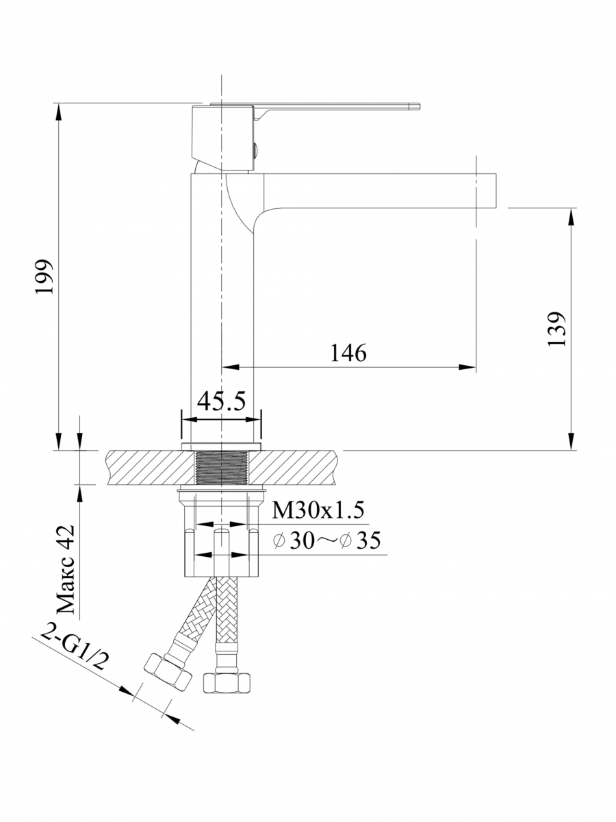 Смеситель для раковины ALTROBAGNO Юнион (Unione) 0145 Ni