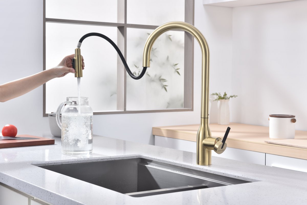 Смеситель для кухни Paulmark UNIVERSAL, светлое золото, Un213880-LG