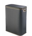 Корзина для белья Geralis PBG-Bb PUNTO черная, черный каркас. кант золото, стандартная