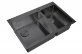 Мойка ZorG LUX 78-2-51-L GRAFIT, смещенный выпуск, две чаши