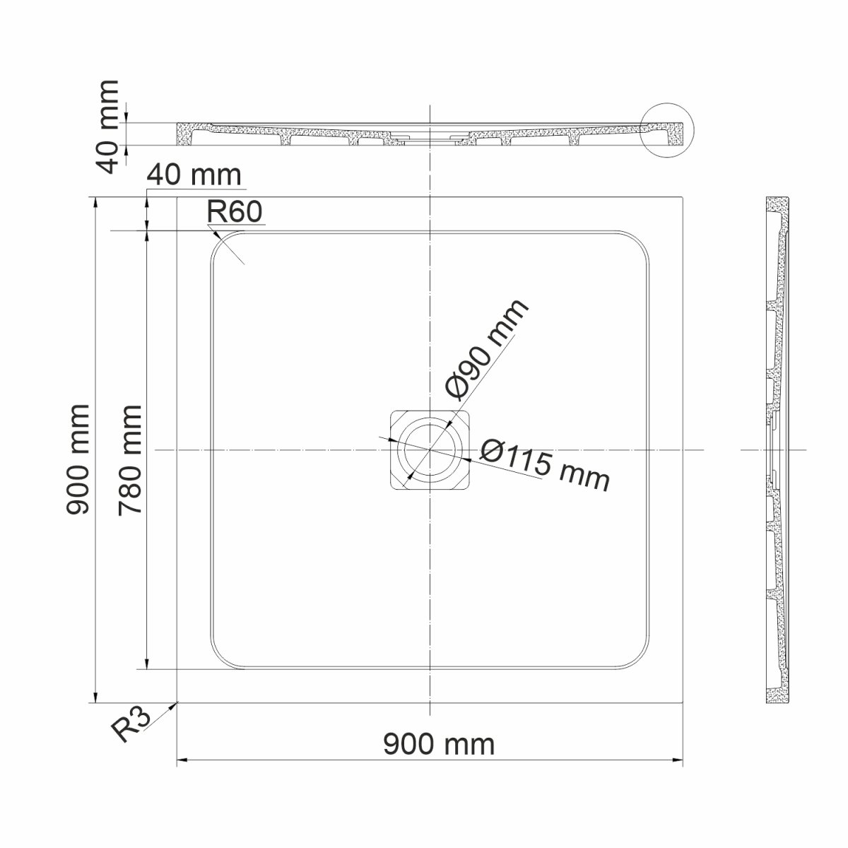 Душевой поддон WasserKraft 58T03
