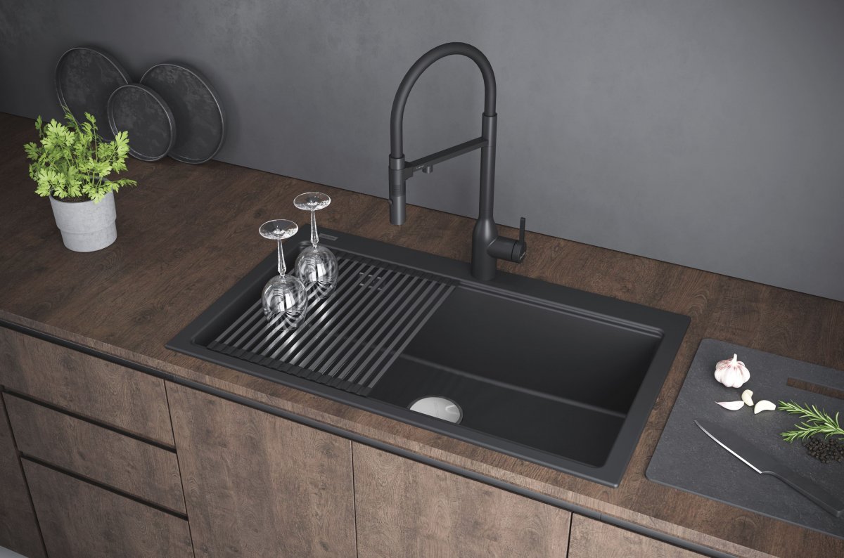 Смеситель для кухни Paulmark MAGNETO ONE, антрацит, Ma213188-AN