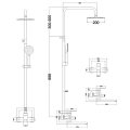 Душевая система MELANA-F610307 Stello нерж.сталь, с тропическим душем, лейкой и смесителем