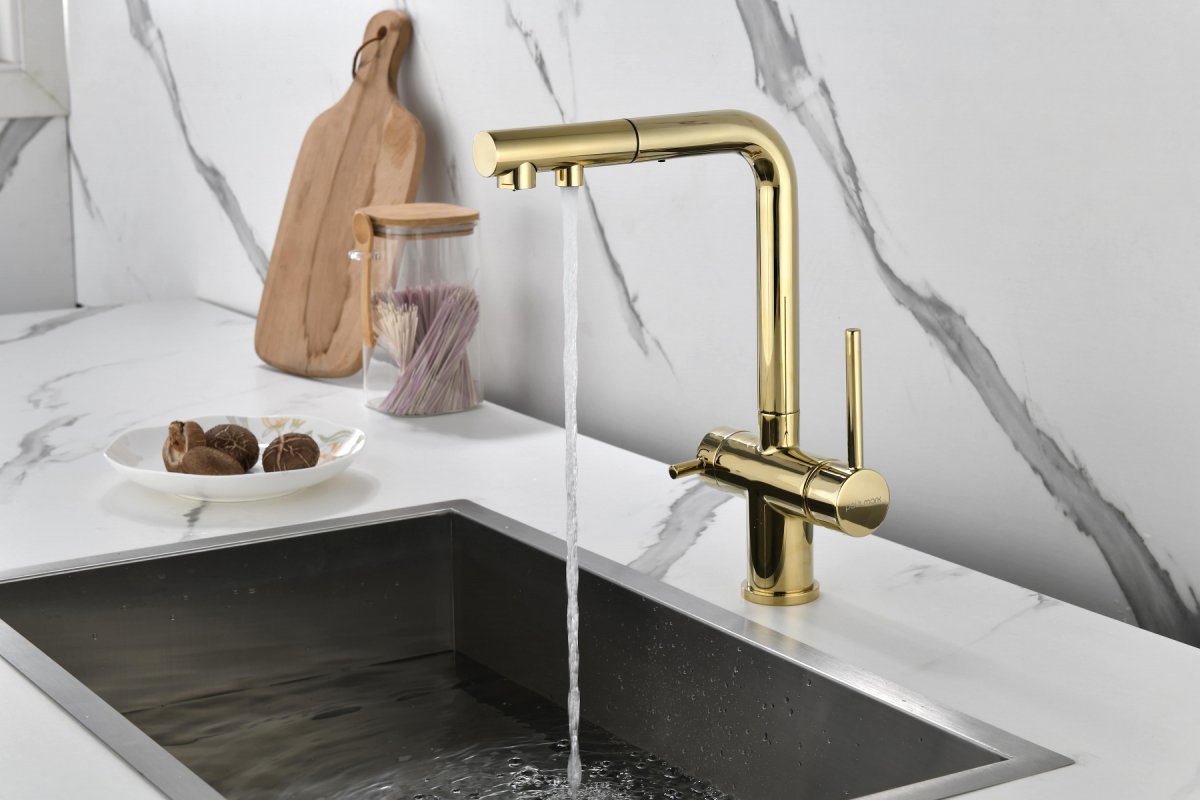 Смеситель для кухни Paulmark SERPENTINE, золото, Se213222-G