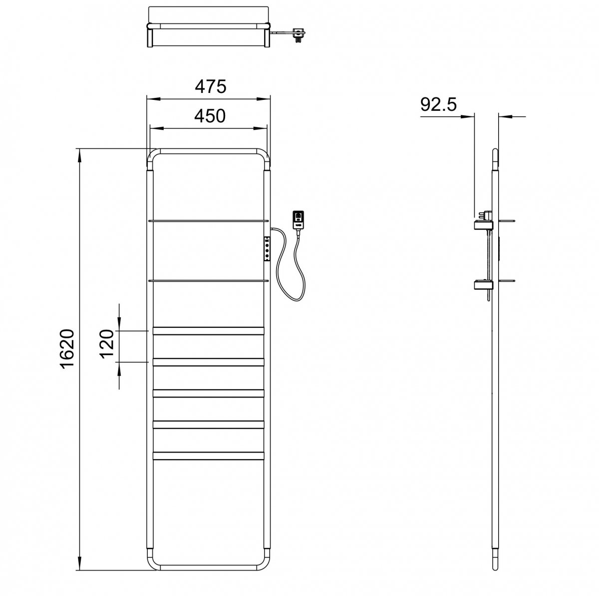 Полотенцесушитель электрический WONZON & WOGHAND DÜSSELDORF, Темный графит (WW-A205-GM)