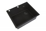 Мойка ZorG LUX 5951 BLACK SATIN, смещенный выпуск, премиум