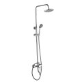 Смеситель DECOROOM DR21071 для ванны и душа с регулируемой высотой штанги, поворотным изливом и лейкой Тропический дождь
