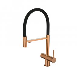 Смеситель кухонный EMAR ЕС - 7024 PVD Coppery с гибким изливом под фильтр