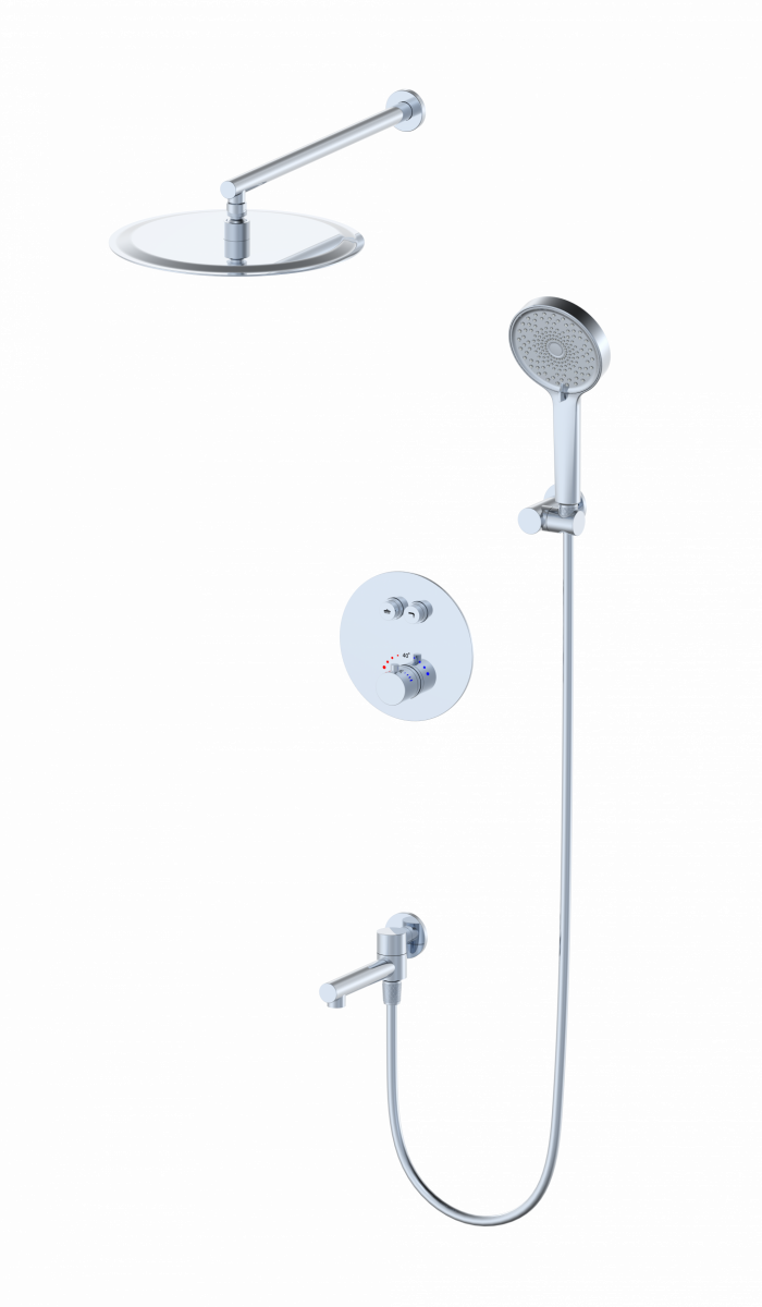 Душевая система с термостатом встраиваемая WONZON & WOGHAND STICK, Хром (WW-88929010-CR)