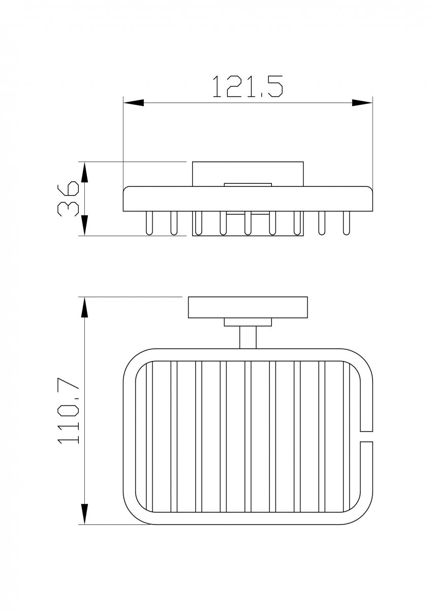 Мыльница с держателем WONZON & WOGHAND FLAT, Хром (WW-9724)
