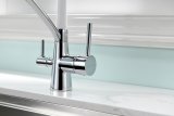 Смеситель для кухни Paulmark SIEGEN, хром, белый шланг, Si213111-CRw