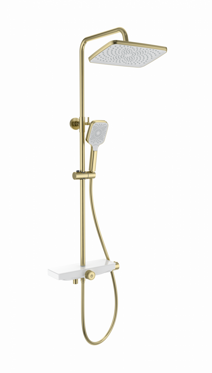 Душевая система с термостатом WONZON & WOGHAND ThermoKlick, Брашированное золото (WW-B3098-A- BG)