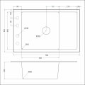 Кухонная мойка EMAR EMQ-1780.Q гранитная мойка, Морион