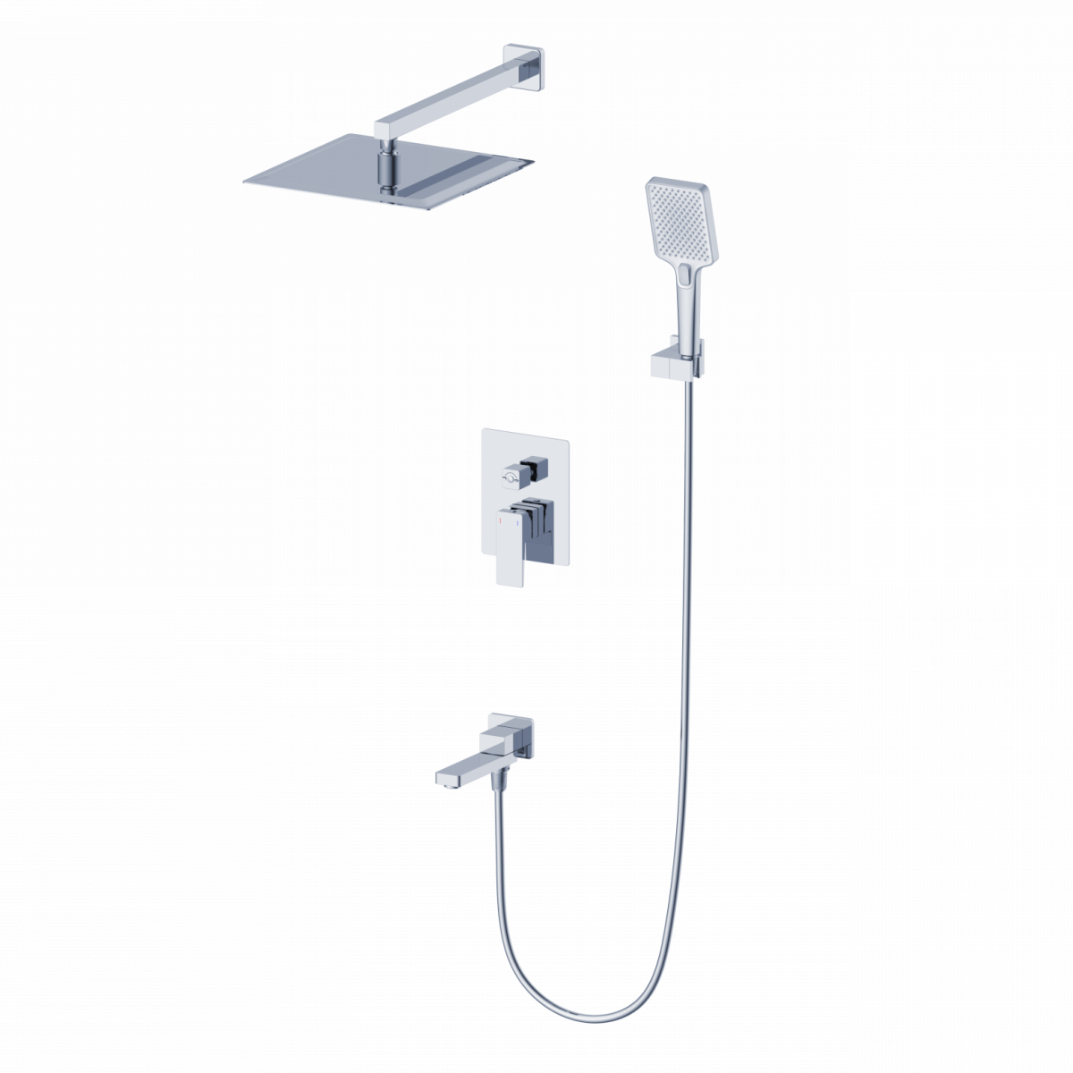 Душевая система встраиваемая WONZON & WOGHAND CUBE 2.0, Хром (WW-88087068-CR)