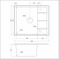 Кухонная мойка EMAR EMQ-1580.Q гранитная мойка, Барит