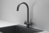 Смеситель для кухни Granula Kitchen Space 7104 графит матовый, подключение к фильтру