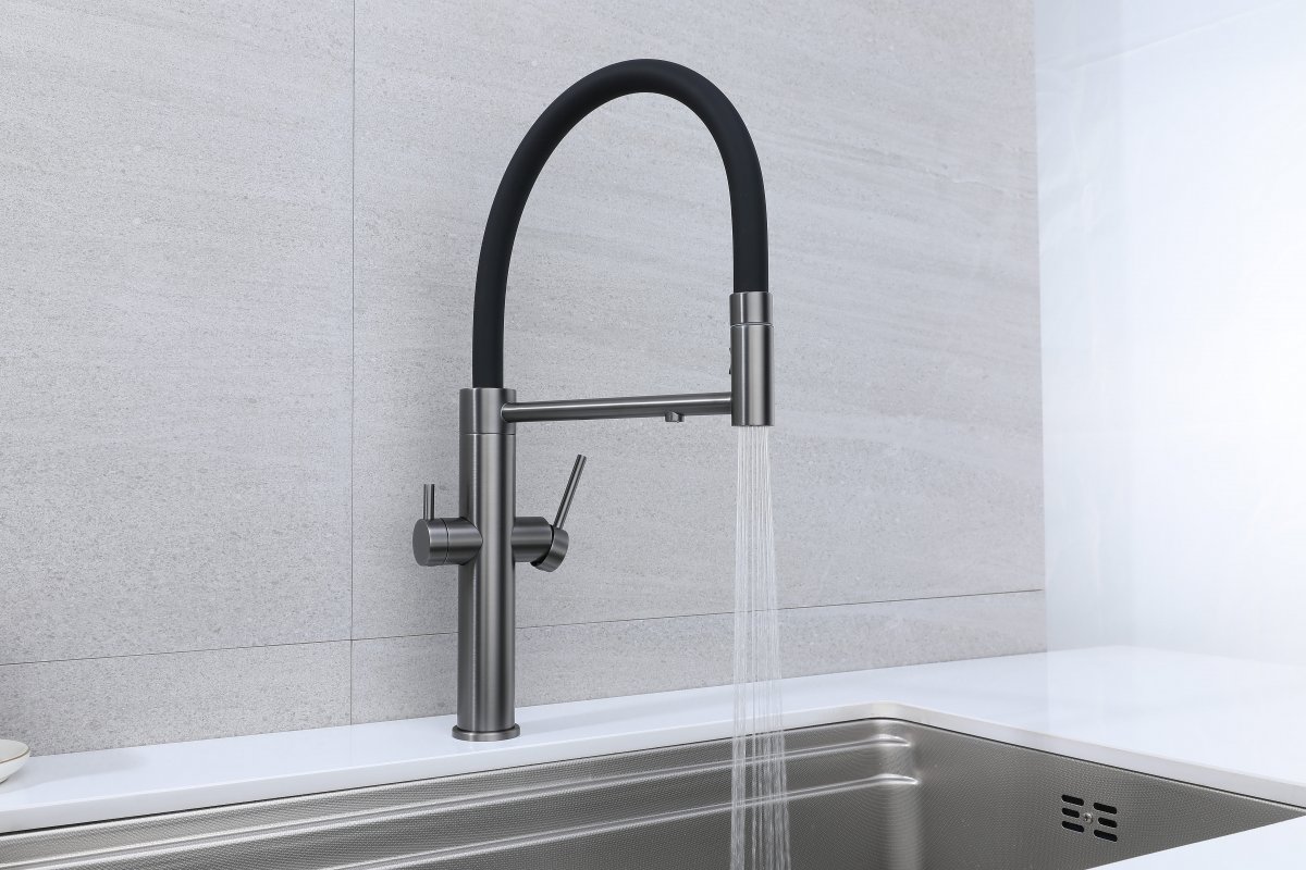 Смеситель для кухни Paulmark NEXUS, вороненая сталь, Ne213999-GM